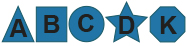 The four fire classification symbols are shown: A in a triangle, B in a square, C in a circle, D in a star, and K in a hexagon.