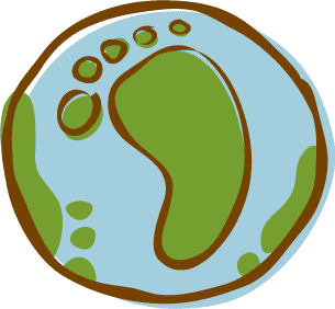 This image shows a footprint on the globe.