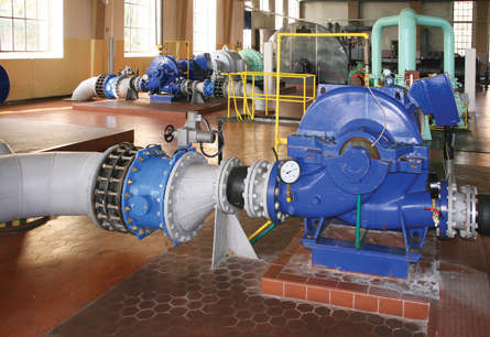 This photo is of a water pumping station. 