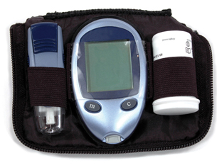 Regular monitoring of glucose levels with a digital glucose monitor helps diabetics to adjust their insulin levels.