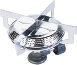 A photograph is of a burner for an outdoor stove.