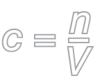 The formula to use to calculate molar concentration. Lower case c equals lower case n divided by upper case V.
