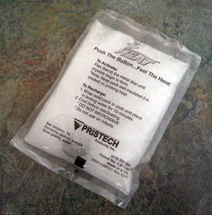 A photograph shows a hot pack.