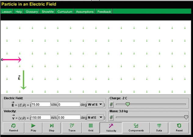 The image shows a screen shot of the simulation with all the settings properly adjusted for part C of the lab.