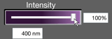A screenshot of the simulation shows the setting of the intensity slider.