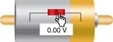 A screenshot of the simulation shows the stopping voltage setting.