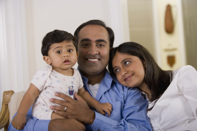 This photo shows an Indian family.