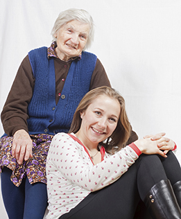 This is a photo of a teenage girl and her grandmother.