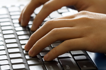 Image of hands positioned on home row
