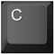 an illustration showing the C key