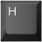 an illustration showing the H key