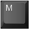 an illustration showing the M key