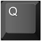 an illustration showing the Q key