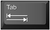 an illustration showing the tab key