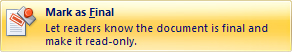 A screen shot shows the Mark as Final button.