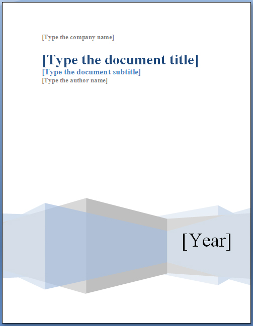 This graphic shows an example of a built-in, preformatted report title page.