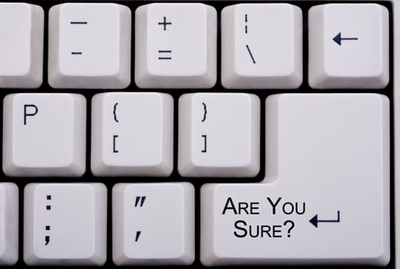 This is a keyboard with an altered Enter key that says Are You Sure?