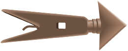 A drawing shows a harpoon head.