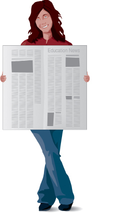 A graphic shows a 1-m square made of newsprint.