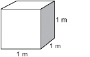This drawing shows a cube having edges measuring 1 m.