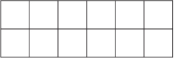 This shows twelve squares arranged to form a rectangle having two rows of six squares.