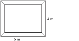 This image shows a rectangle with dimensions 4 m and 5 m.