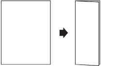 A graphic shows a piece of paper folded in half for a second time, this time, from left to right.