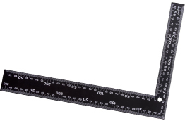 This is a photograph of a metric carpenter’s square.
