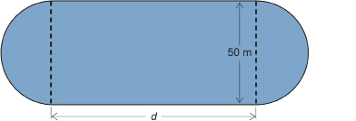 The diagram shows the layout of a running track.