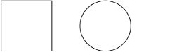 This graphic shows a square and a circle.