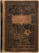 This photograph shows an old leather-bound book.