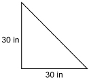This illustration shows a triangle with a base of 30 inches and a height of 30 inches.