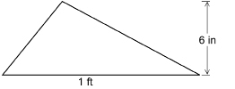 This illustration shows a triangle with a base of 1 foot and a height of 6 inches.