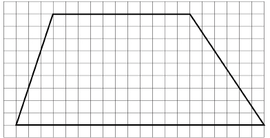 This illustration shows a trapezoid on a grid of squares.