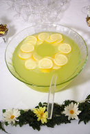 This photograph shows a circular punch bowl.