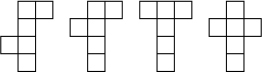This illustration shows four nets for a cube.