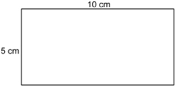 This illustration shows a rectangle of width 5 centimetres and length of 10 centimetres.
