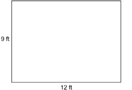 This illustration shows a rectangle with a width of 9 feet and a length of 12 feet.