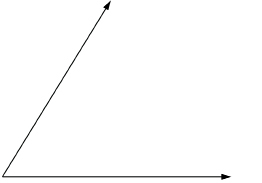 This illustration shows an acute angle opening to the right.
