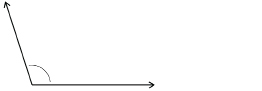 The illustration shows an angle with one arm horizontal, and the other arm is rotated counterclockwise beyond the vertical.