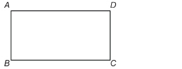 This illustration shows a rectangle labelled ABCD with AD and BC longer than AB and CD.