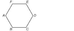 This illustration shows a regular hexagon labelled ABCDEF.