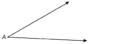 This illustration shows an acute angle labelled A that opens to the right.