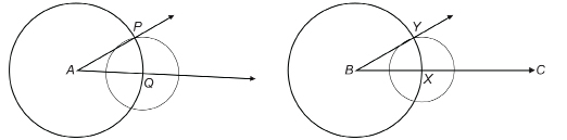 This illustration shows the same illustration as in Step 3 with ray BY drawn in.