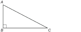This illustration shows a right triangle labelled ABC with BC longer than AB.