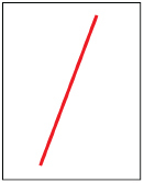 This illustration shows a red line segment drawn on a piece of paper.