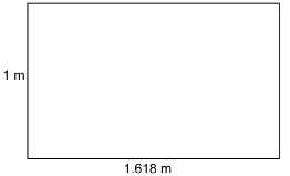 This illustration shows a rectangle 1 metre tall and 1.618 metres wide.