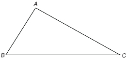 This illustration shows a triangle labelled ABC.