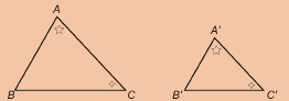 This illustration shows triangles ABC and A'B'C'. Angles A and A' are marked with five-pointed stars. Angles C and C' are marked with four-pointed stars.