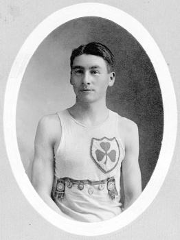 This is a photograph of Cree athlete, Alex Decoteau.